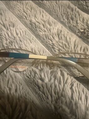 Tory Burch Clear Frame Glasses with Blue Accent